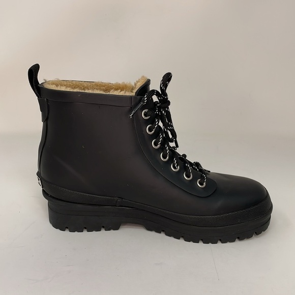 CHOOKA Rain Booties Lace Up Ankle Boots Black Size 7 NWT - Picture 9 of 11